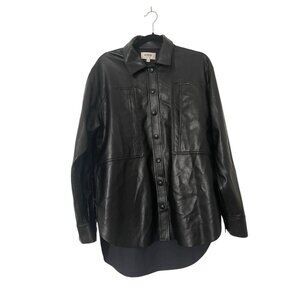 AGOLDE Utility Faux Leather Shirt in Detox Size Small